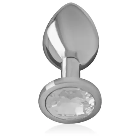 Plug Anal Metal Aluminio con Cristal Plata Talla S | Intense