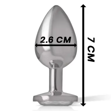 Plug Anal Metal Aluminio con Cristal Plata Talla S | Intense