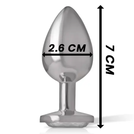 Plug Anal Metal Aluminio con Cristal Plata Talla S | Intense