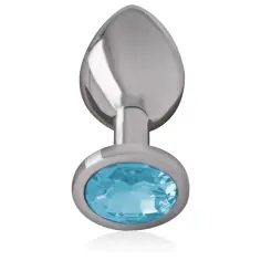 INTENSE - PLUG ANAL METAL ALUMINIO CON CRISTAL AZUL TALLA S 2