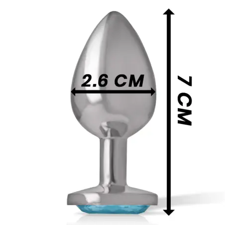 Plug Anal Metal Aluminio con Cristal Azul Talla S | Intense