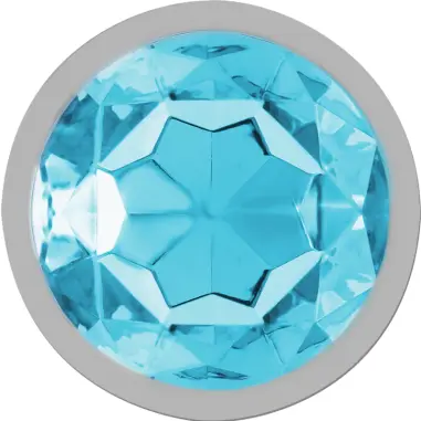 Plug Anal Metal Aluminio con Cristal Azul Talla M | Intense