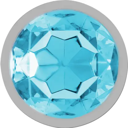Plug Anal Metal Aluminio con Cristal Azul Talla L | Intense