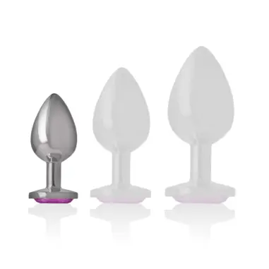 Plug Anal Metal Aluminio con Cristal Rosa Talla S | Intense