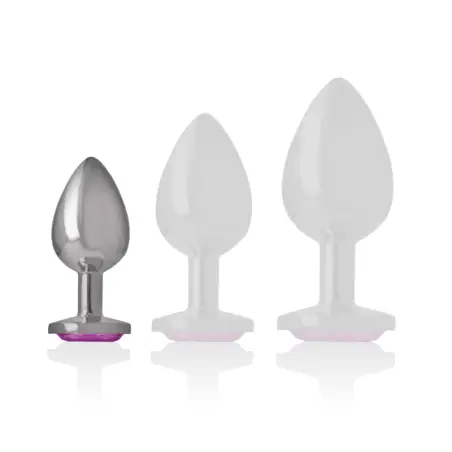 Plug Anal Metal Aluminio con Cristal Rosa Talla S | Intense