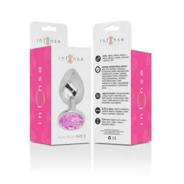 Plug Anal Metal Aluminio con Cristal Rosa Talla S | Intense