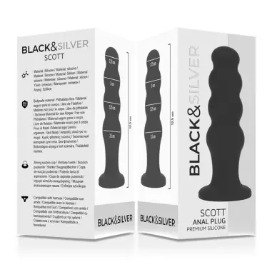 Scott Plug Anal Silicona Premium Negro | Black&silver
