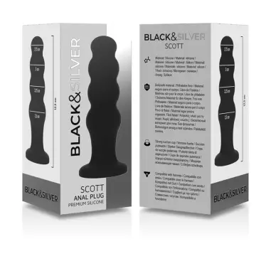 Scott Plug Anal Silicona Premium Negro | Black&silver