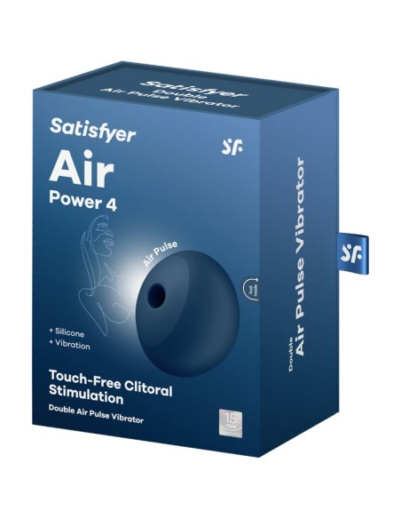 SATISFYER - AIR POWER 4 ESTIMULADOR & VIBRADOR 12 VIBRACIONES AZUL 