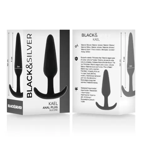 Kael Plug Anal Silicona con Asa Mediano | Black&silver