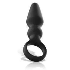 BLACK&SILVER - OZZY POTENTE VIBRADOR PLUG ANAL SILICONA 2