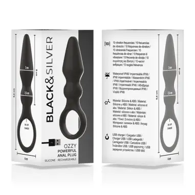 Ozzy Potente Vibrador Plug Anal Silicona | Black&silver