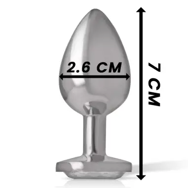 Plug Anal Metal Aluminio Corazón Blanco Talla S | Intense