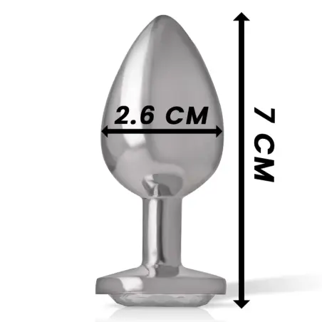 Plug Anal Metal Aluminio Corazón Blanco Talla S | Intense