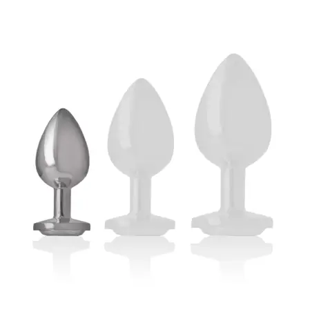 Plug Anal Metal Aluminio Corazón Blanco Talla S | Intense