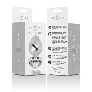 Plug Anal Metal Aluminio Corazón Blanco Talla S | Intense