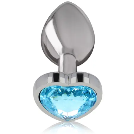 Plug Anal Metal Aluminio Corazón Azul Talla L | Intense