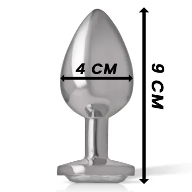 Plug Anal Metal Aluminio Corazón Blanco Talla L | Intense