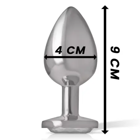 Plug Anal Metal Aluminio Corazón Blanco Talla L | Intense
