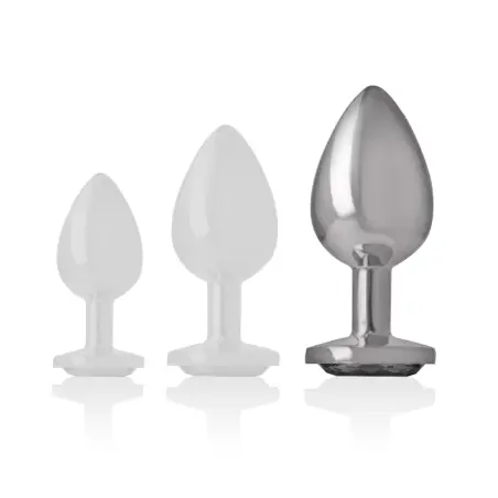 Plug Anal Metal Aluminio Corazón Blanco Talla L | Intense