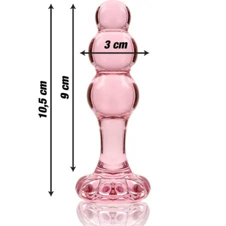 Modelo 1 Plug Cristal Rosa 10.5 cm Ø 3 cm - Juguete Anal