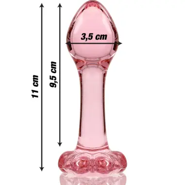 Modelo 2 Plug Cristal Rosa 11 cm Ø 3.5 cm - Juguete Anal