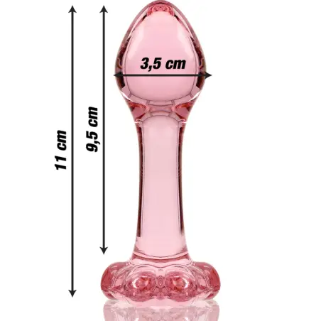 Modelo 2 Plug Cristal Rosa 11 cm Ø 3.5 cm - Juguete Anal