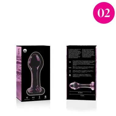 Modelo 2 Plug Cristal Rosa 11 cm Ø 3.5 cm - Juguete Anal
