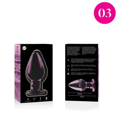 Modelo 3 Plug Cristal Rosa 11 cm Ø 5 cm - Juguete Anal