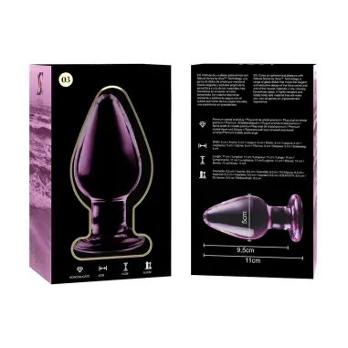 Modelo 3 Plug Cristal Rosa 11 cm Ø 5 cm - Juguete Anal