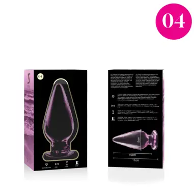 Modelo 4 Plug Cristal Rosa 11 cm Ø 5 cm - Juguete Anal