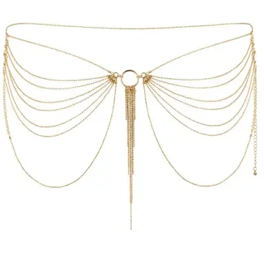 Magnifique Joya de Cadenas Metálicas para Cintura Dorada