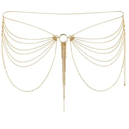 Magnifique Joya de Cadenas Metálicas para Cintura Dorada