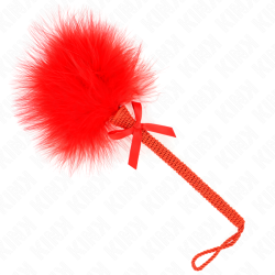 KINK - MASAJEADOR DE CUERDA DE NAILON CON PLUMAS PARA COSQUILLAS Y LAZO ROJO 25 CM KINK IMPACT & TOUCH