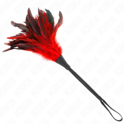 KINK - PLUMAS DE POLLO PARA COSQUILLAS CON FORMA CUERNO DE CRIADA ROJO 36 CM KINK IMPACT & TOUCH