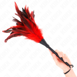 KINK - PLUMAS DE POLLO PARA COSQUILLAS CON FORMA CUERNO DE CRIADA ROJO 36 CM KINK IMPACT & TOUCH 2