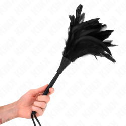 KINK - PLUMAS DE POLLO PARA COSQUILLAS CON FORMA CUERNO DE CRIADA NEGRO 36 CM KINK IMPACT & TOUCH 2