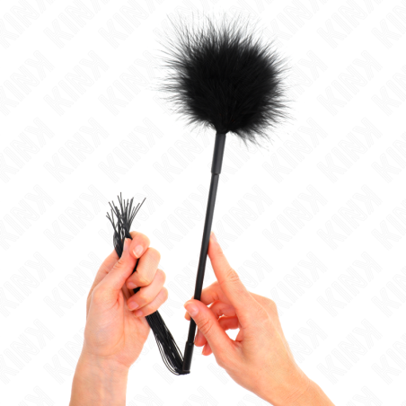 KINK - LÁTIGO DE SILICONA CON PLUMAS PARA COSQUILLAS 47 CM KINK IMPACT & TOUCH