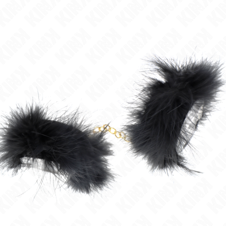 KINK - ESPOSAS DE PLUMAS NEGRO CON CADENA DORADA MODELO 2 KINK WRIST RESTRAINT