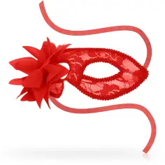OHMAMA - MASKS ANTIFAZ CON ENCAJES Y FLOR ROJO 2