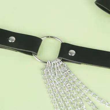 Cinturón de Cadenas Cuero Negro Talla Única | Subblime