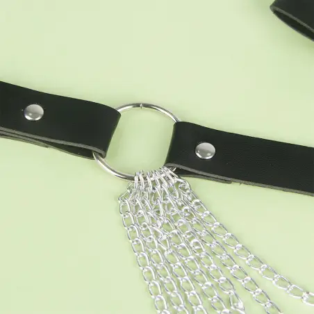 Cinturón de Cadenas Cuero Negro Talla Única | Subblime