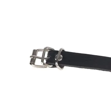 Cinturon de Cadenas Anillas Cuero Negro Talla Única
