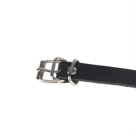 Cinturon de Cadenas Anillas Cuero Negro Talla Única