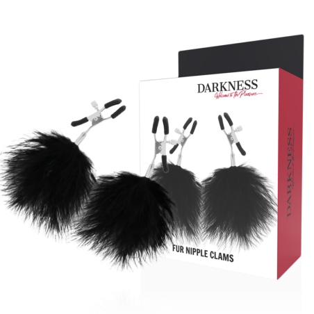 DARKNESS - PINZAS PARA PEZONES CON POMPONES 2 DARKNESS SENSATIONS