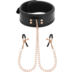 BEGME - BLACK EDITION COLLAR CON CADENAS Y PINZAS PEZONES CON FORRO DE NEOPRENO BEGME BLACK EDITION