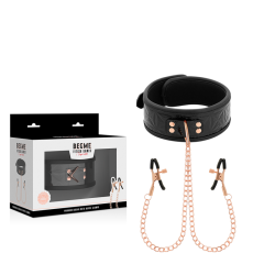 BEGME - BLACK EDITION COLLAR CON CADENAS Y PINZAS PEZONES CON FORRO DE NEOPRENO BEGME BLACK EDITION 2