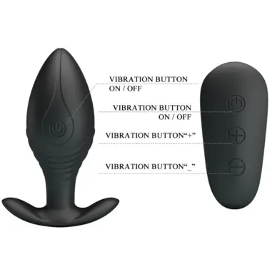 Regina Plug Anal Vibrador Recargable Negro | Pretty Love