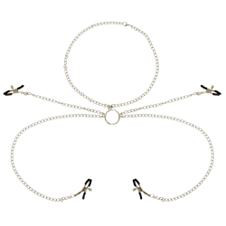 OHMAMA FETISH - 4 PINZAS PEZONES CON COLLAR DE CADENAS OHMAMA FETISH