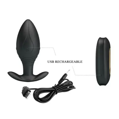 Regina Plug Anal Vibrador Recargable Negro | Pretty Love